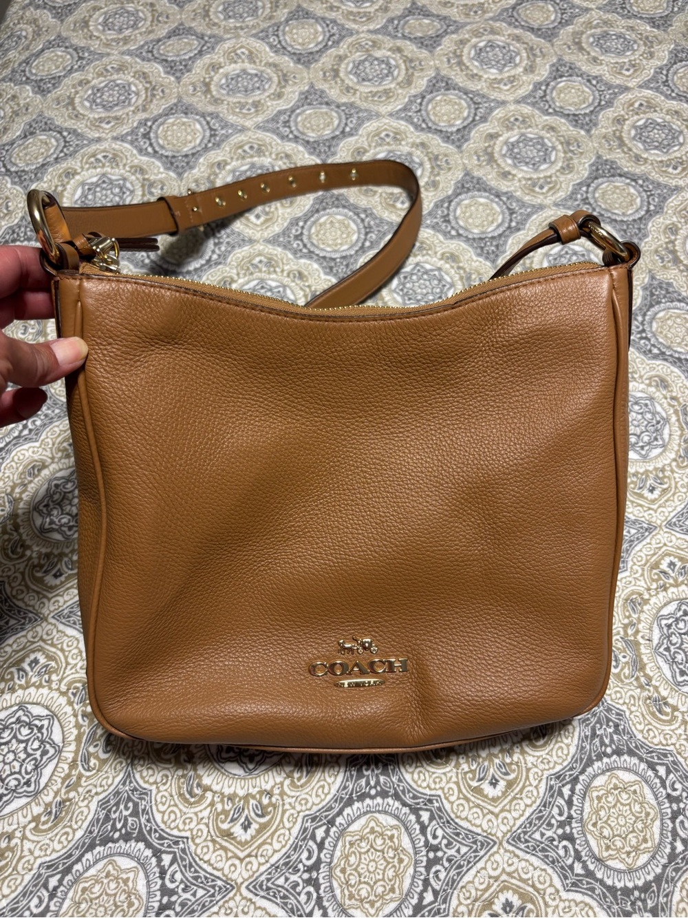 Coach Pebbled Leather Shoulder Bag - Chestnut